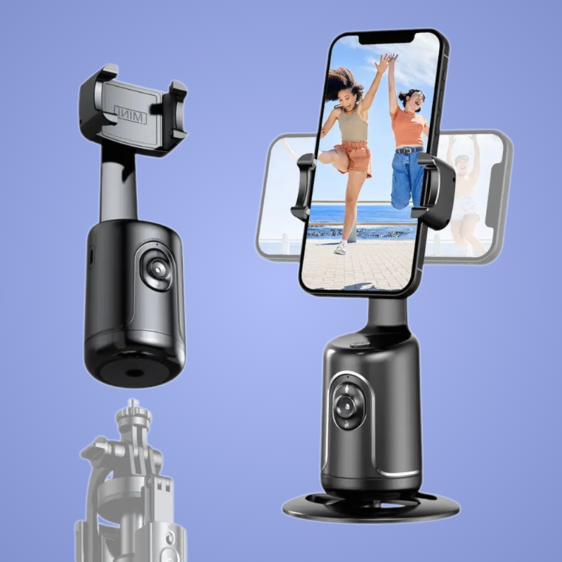 Kapturix Pro – Trépied Intelligent à Suivi Automatique | Rotation 360°, Détection Faciale & Stabilisation Vidéo pour Smartphone